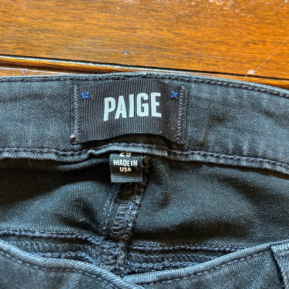PAIGE Designer Black Jeans Size 29